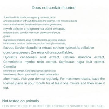 Zubná pasta Sunshine Brite NSP Model NSP 2851 | Obrázok č. 2